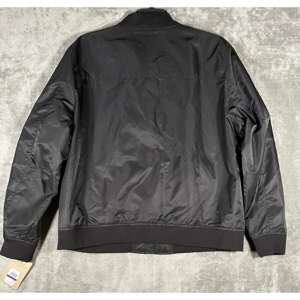 Levis Jacket Mens‎ Large Black Bomber Windbreaker Rain Coat Biker Motorcycle Top